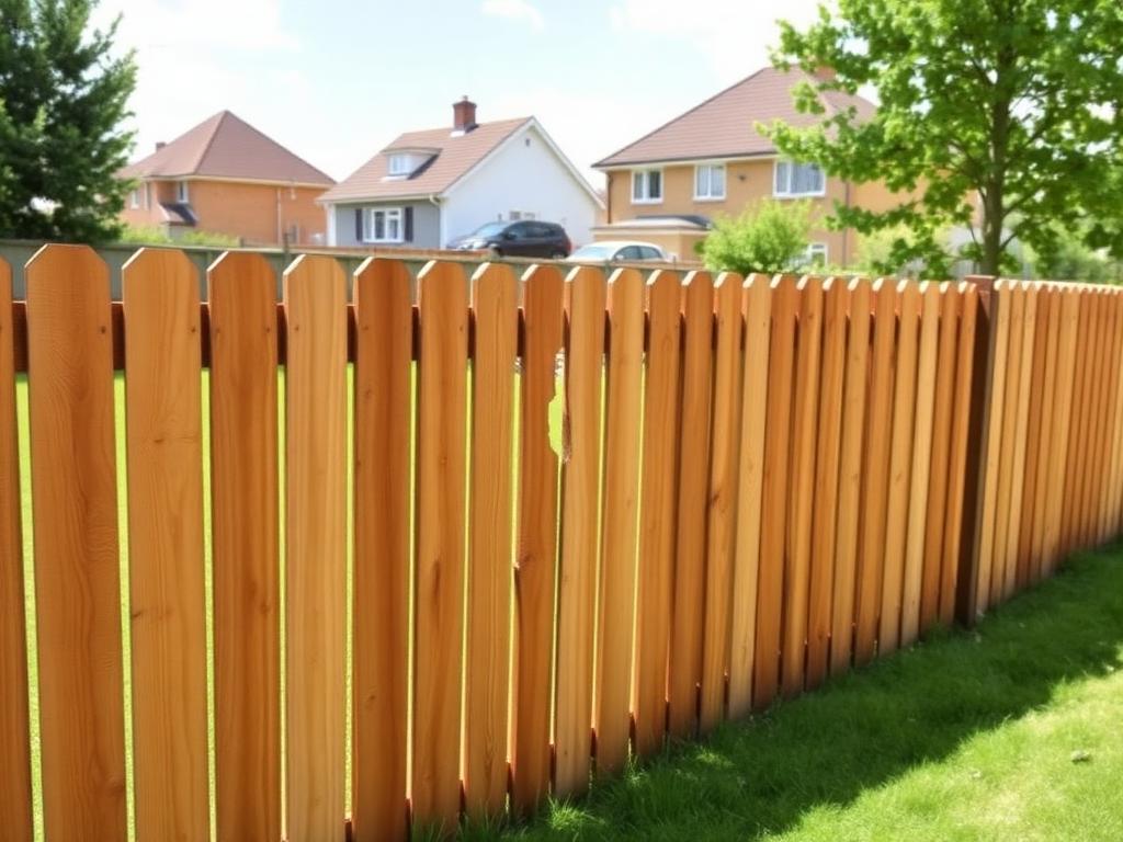 Wide shot example: full fence line with damaged section in context